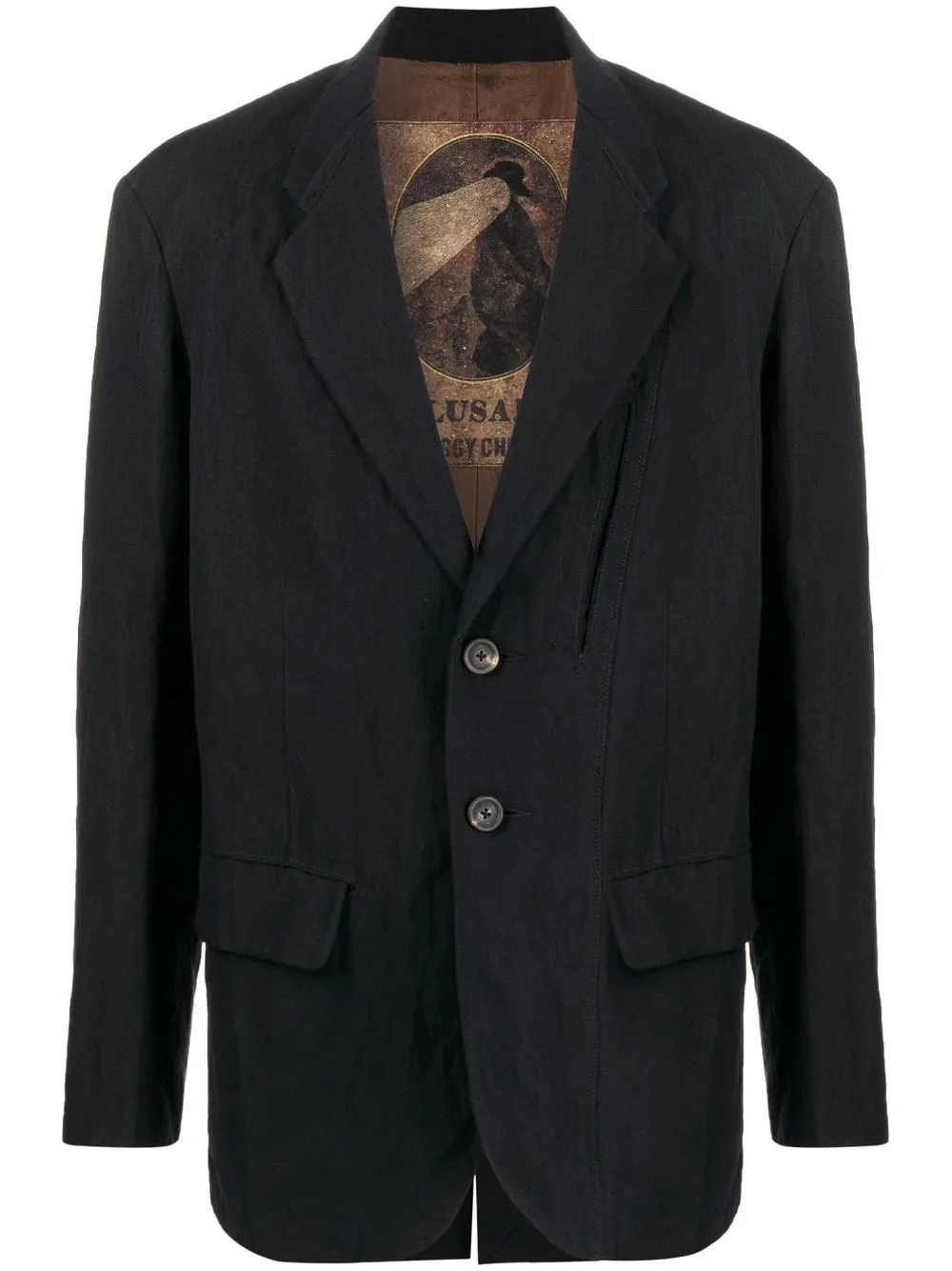 

Ziggy Chen side-stripe single-breasted blazer - Black