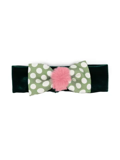 La Stupenderia velvet-finish bow headband