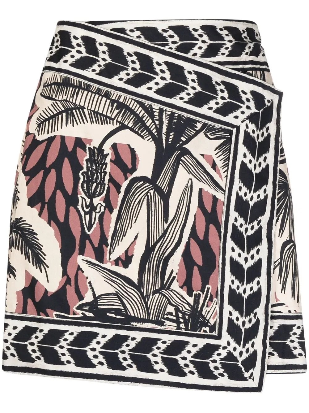 

Johanna Ortiz graphic print wrap skirt - Black