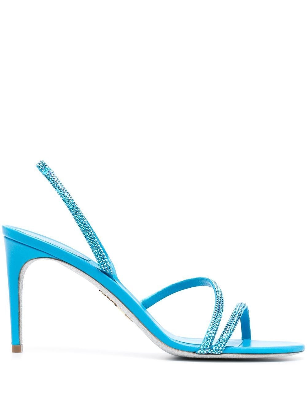 René Caovilla 90mm Crystal-embellished Slingback Sandals In Blue