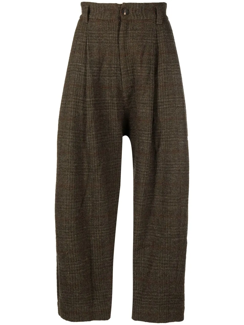 

Ziggy Chen oversize tweed trousers - Green