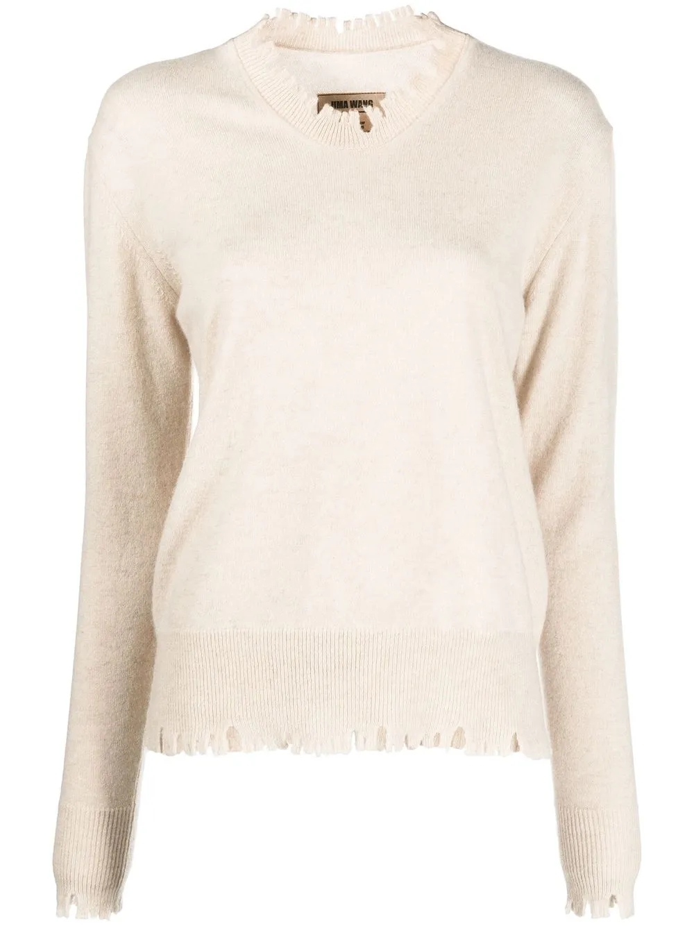 

Uma Wang long-sleeve knitted top - Neutrals
