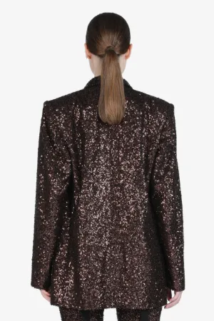 Sequin Double-Breasted Blazer