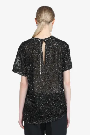 Crystal-Embellished Sequin T-Shirt