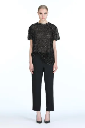 Crystal-Embellished Sequin T-Shirt