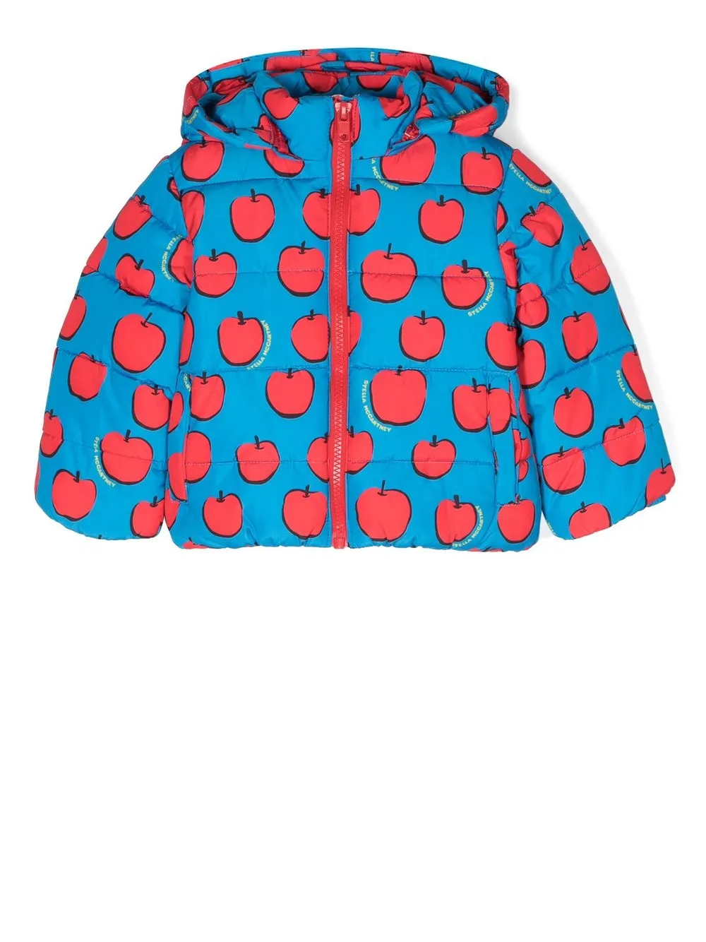 

Stella McCartney Kids apple-print padded jacket - Blue