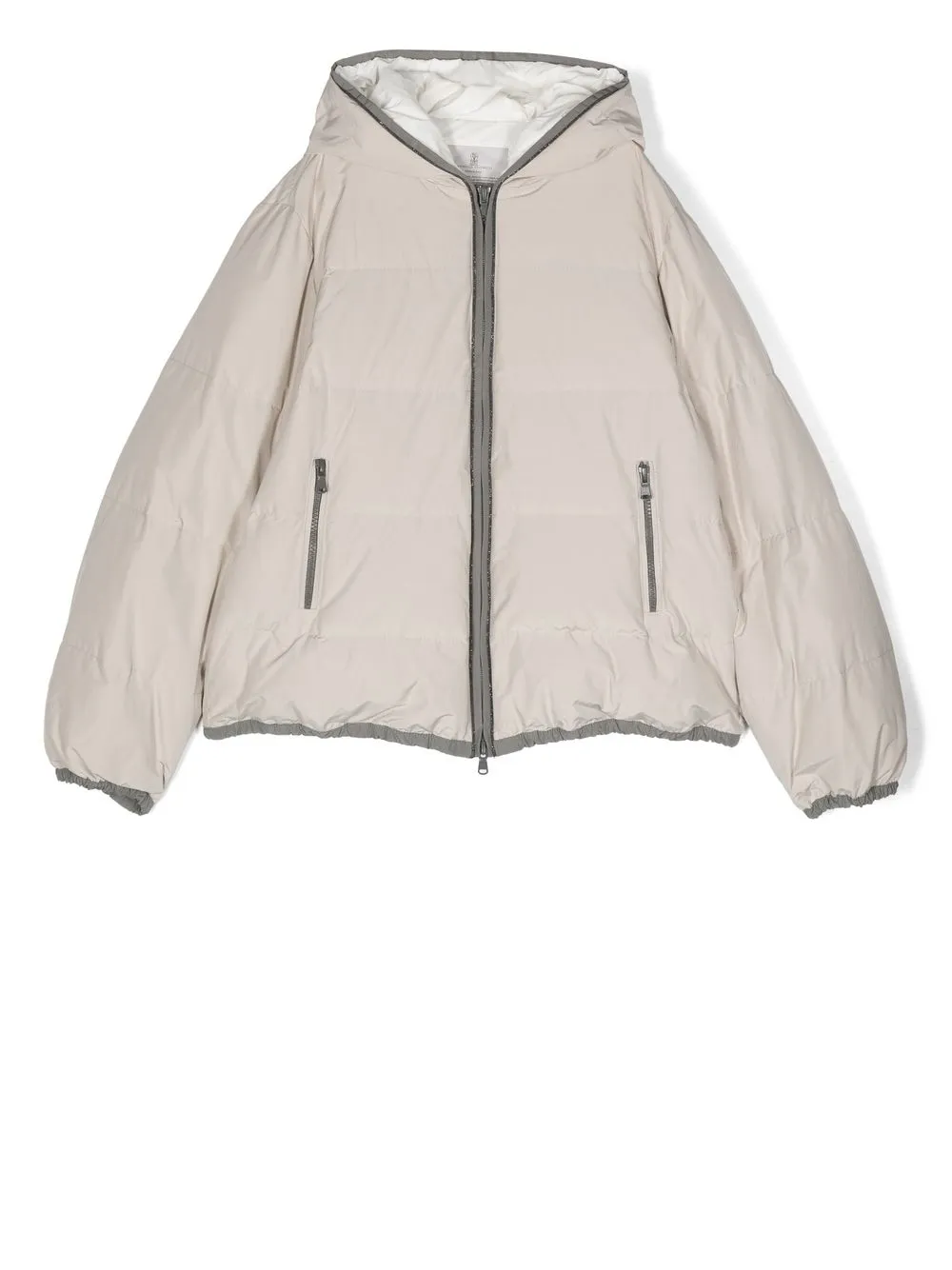 

Brunello Cucinelli Kids padded hooded down jacket - Grey