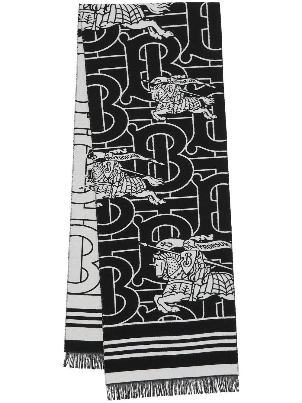 

Burberry montage wool-silk blend scarf - Black