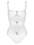 Christopher Esber square neck cut-out swimsuit - White