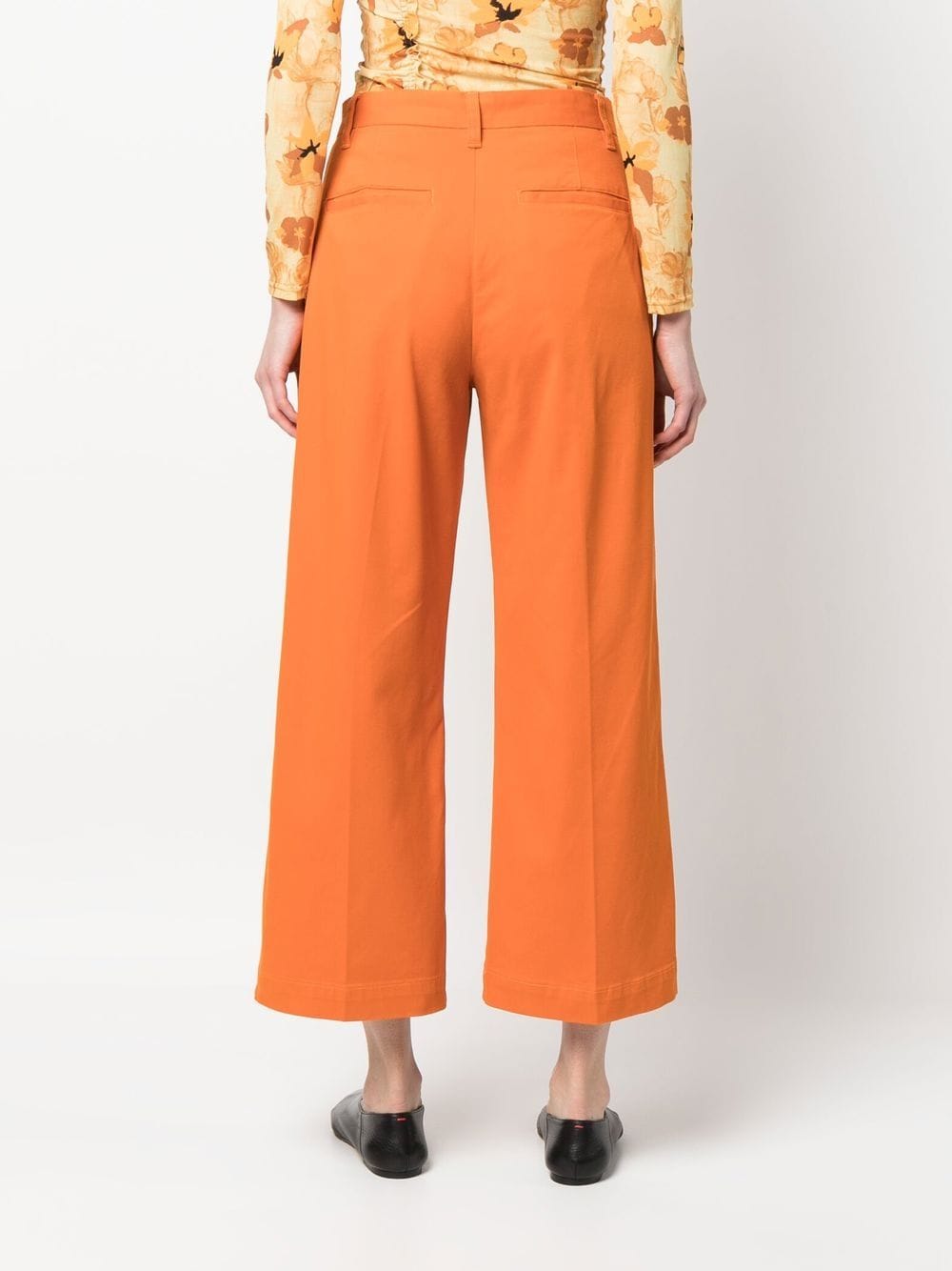 Shop Polo Ralph Lauren Wide-leg Cropped Chinos In 橘色