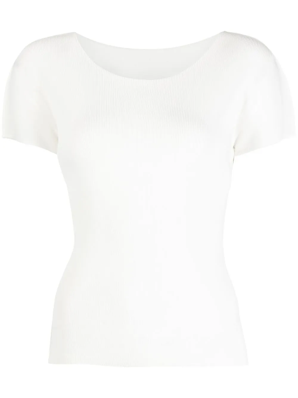 

Pleats Please Issey Miyake pleated short-sleeve T-shirt - White