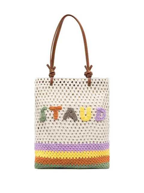 STAUD crochet-knit tote bag