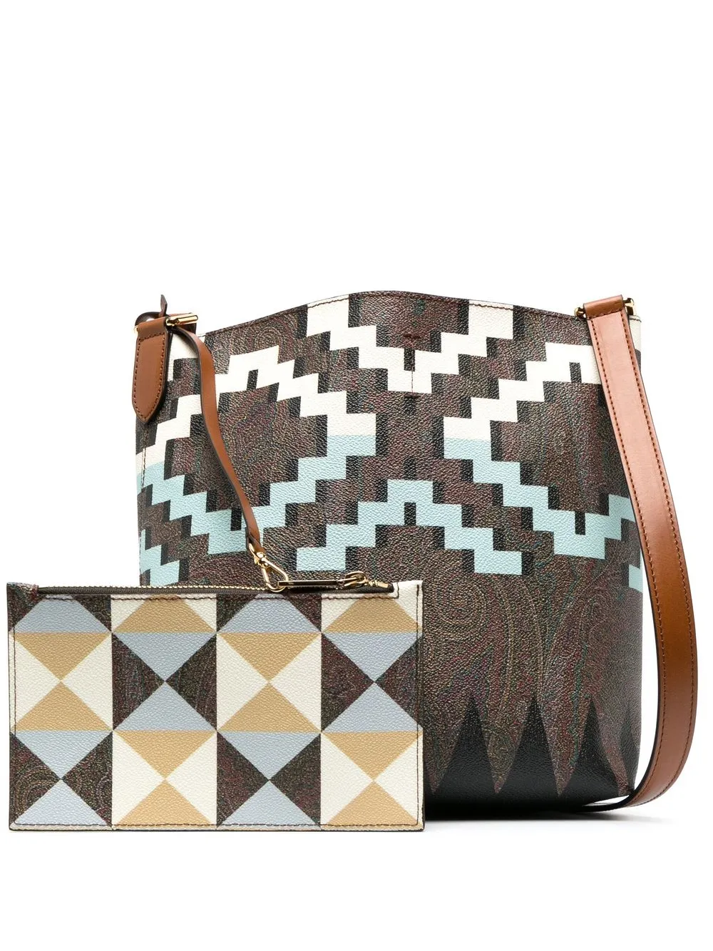 

ETRO geometric paisley-print shoulder bag - Brown