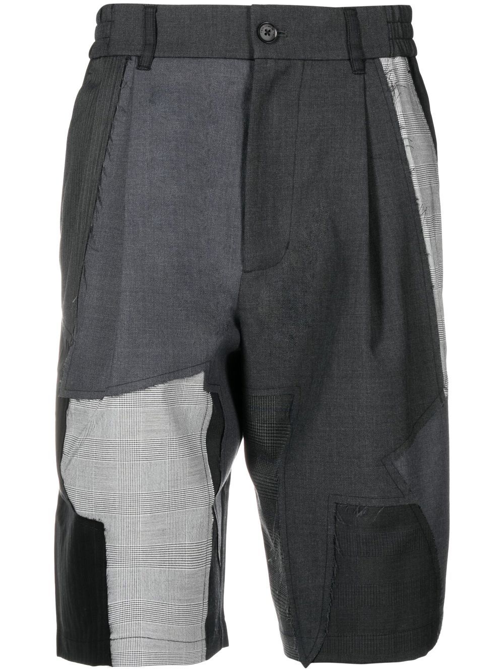Feng Chen Wang Patchwork Shorts In Grey
