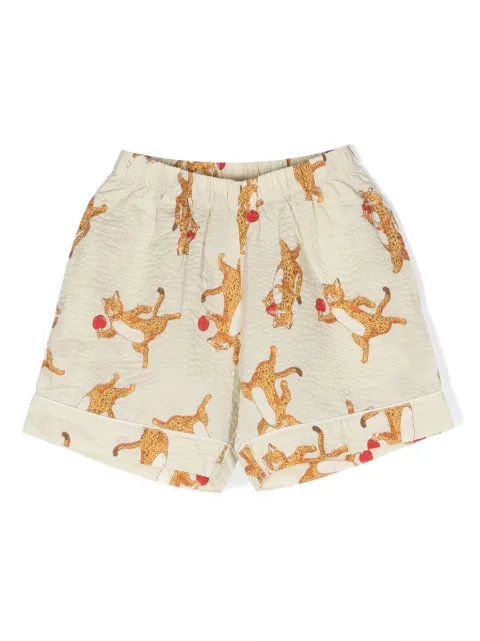 Konges Sløjd short en coton à imprimé graphique