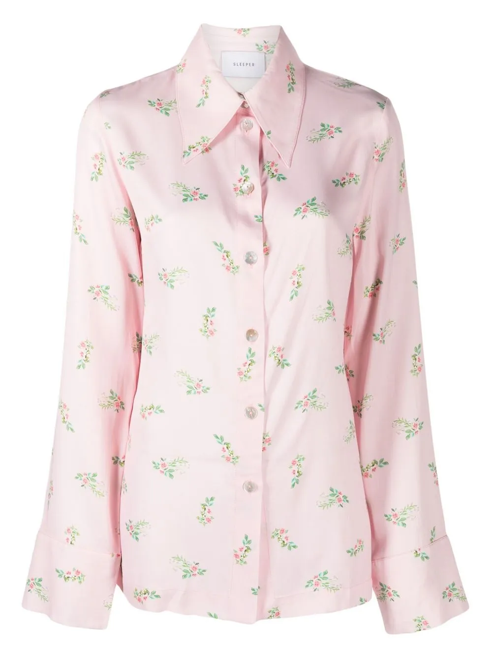 

Sleeper Blossom-print pyjama shirt - Pink