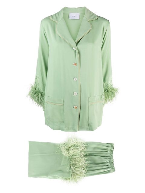 Sleeper Party feather-embellished pajama set