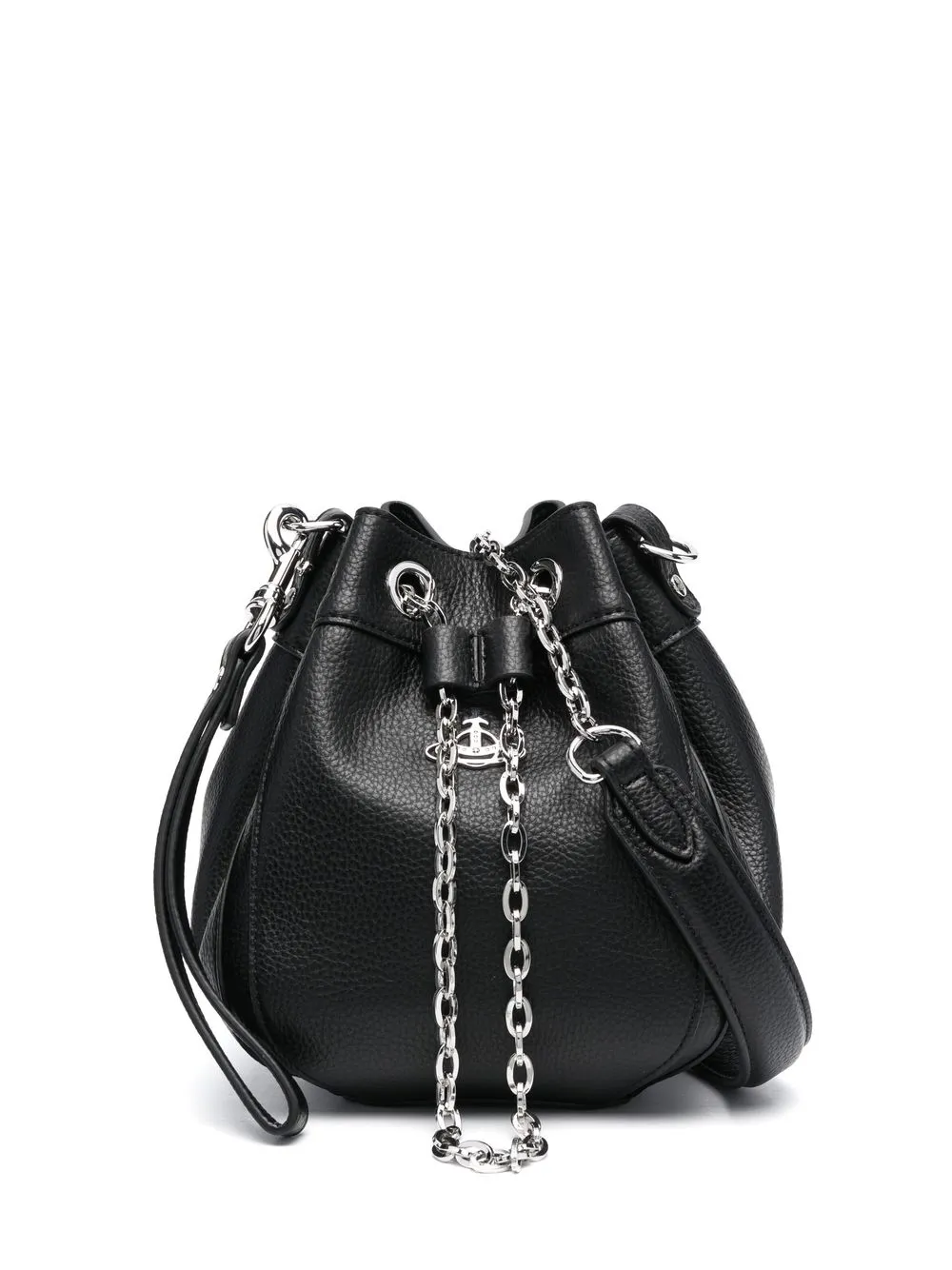 Chain Strap Faux Leather Bucket Bag