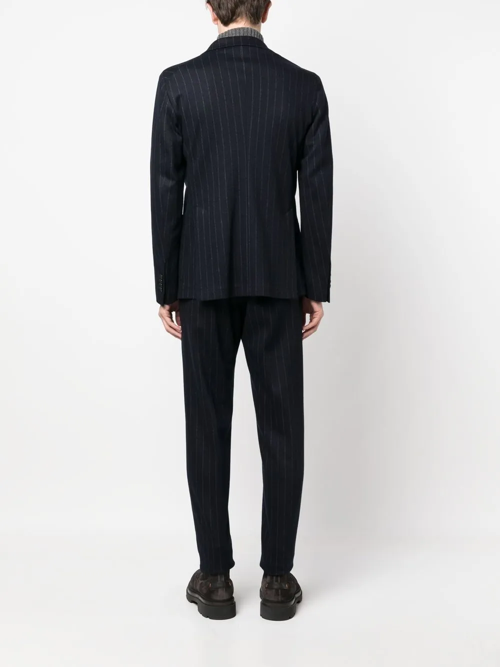 Tagliatore Pinstripe Single-breasted Suit In Blue