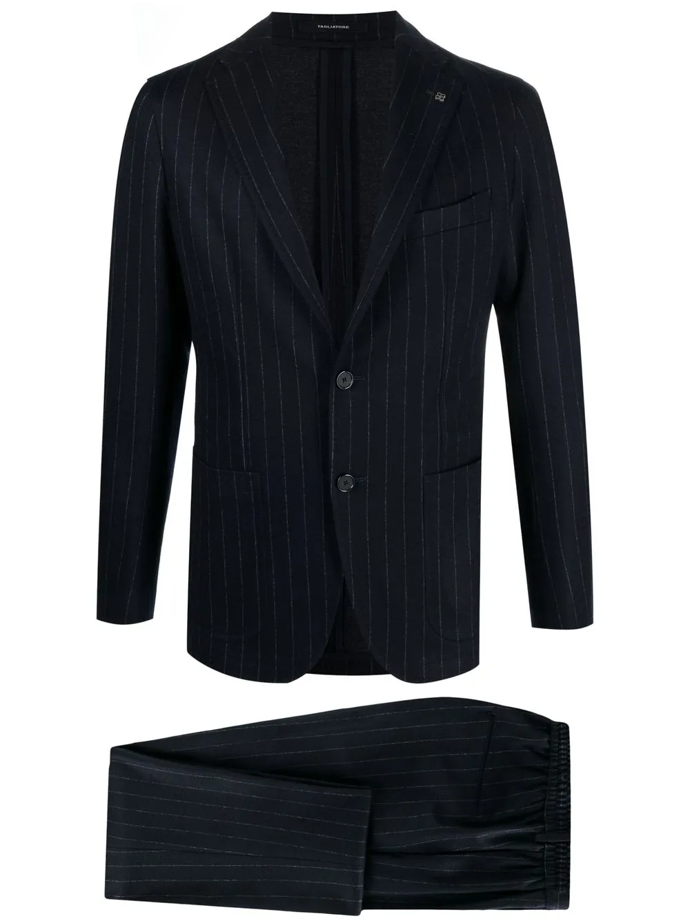 Tagliatore Pinstripe Single-breasted Suit In Blue