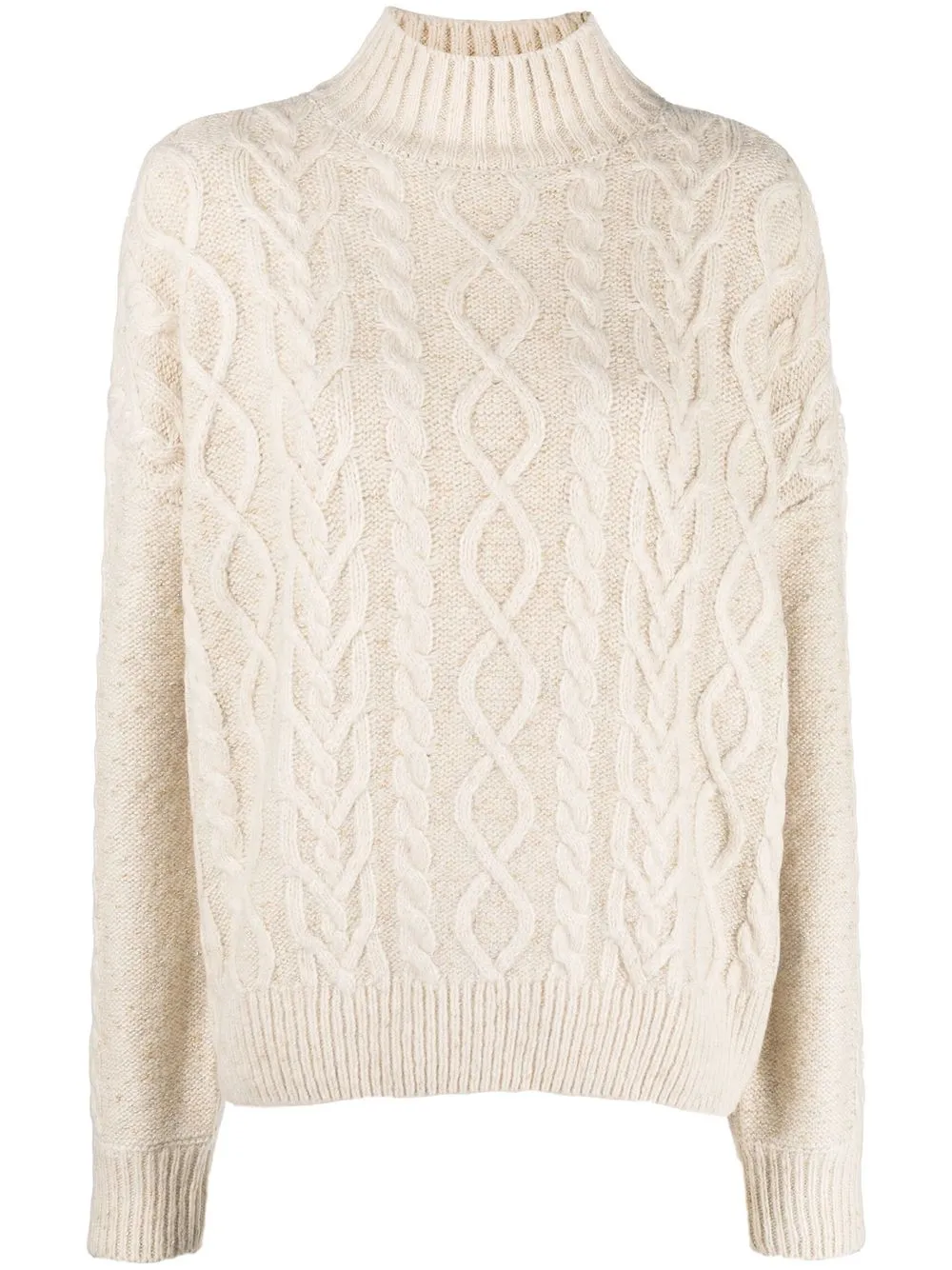 

Scotch & Soda cable-knit mock neck jumper - Neutrals