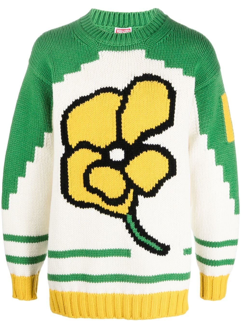 Kenzo floral-print knit jumper - Neutrals
