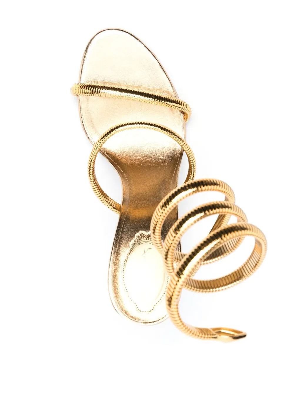 René Caovilla Juniper 80mm Metallic-leather Sandals In Gold