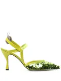 FENDI sequinned point-toe pumps - Green