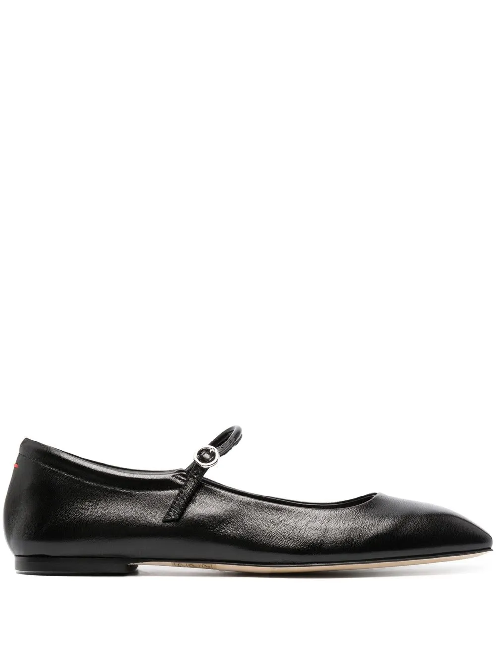 Shop Aeyde Maryjane Leather Ballerina Shoes In Black