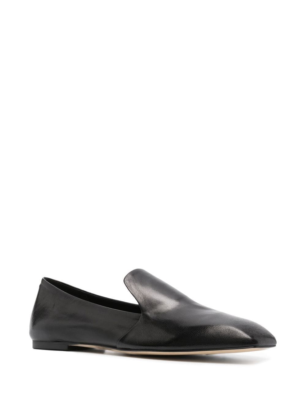 Aeyde Square-toe Leather Ballerina Shoes In Black | ModeSens