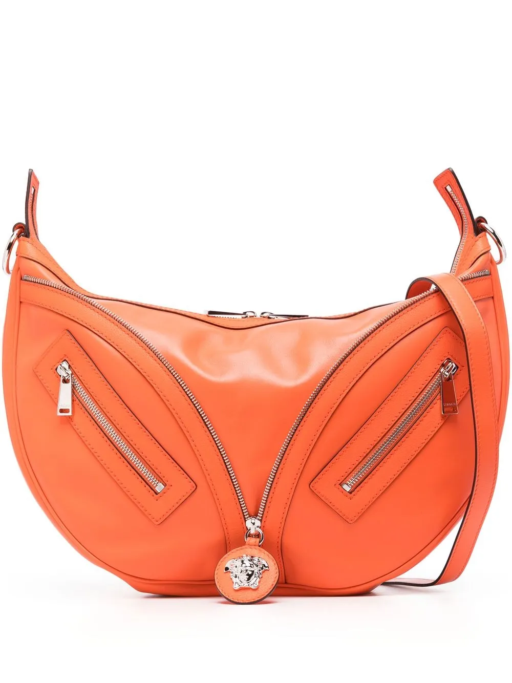 

Versace Medusa logo zip shoulder bag - Orange