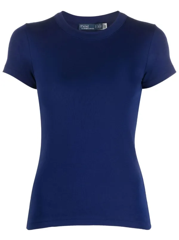売れ筋商品|||ラルフローレン カットソー トップス レディース Women's Ribbed Cotton Tee Newport Navy Ribbed Cotton Tee | Ralph Lauren