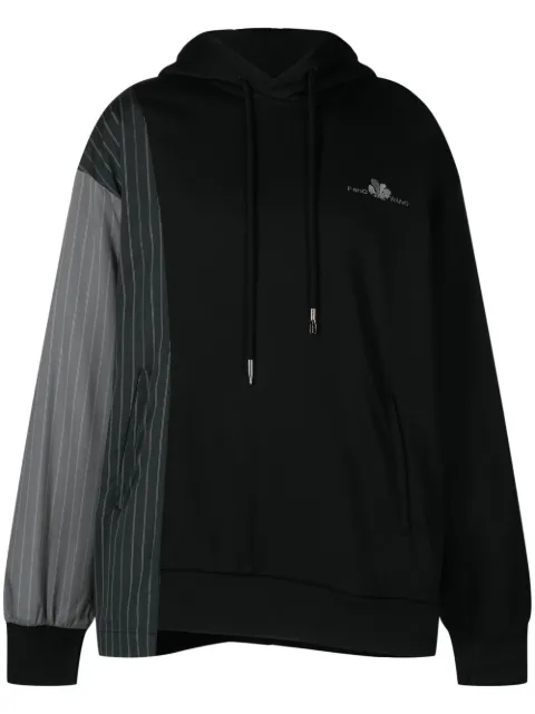 Feng Chen Wang 拼贴设计长袖连帽衫 