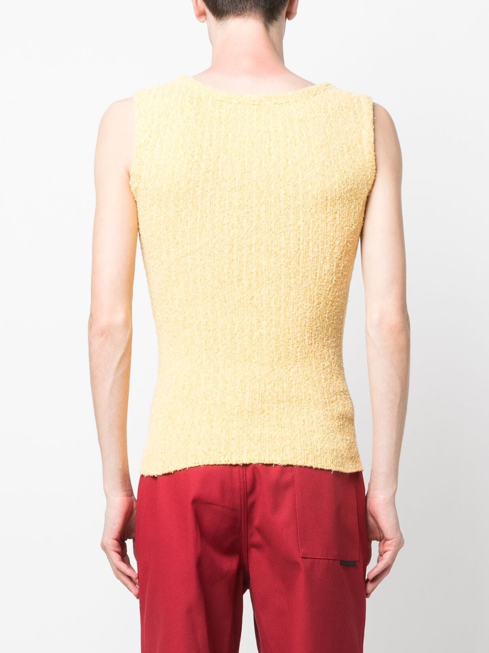 Shop Robyn Lynch Textured Knit Tank Top In Yellow