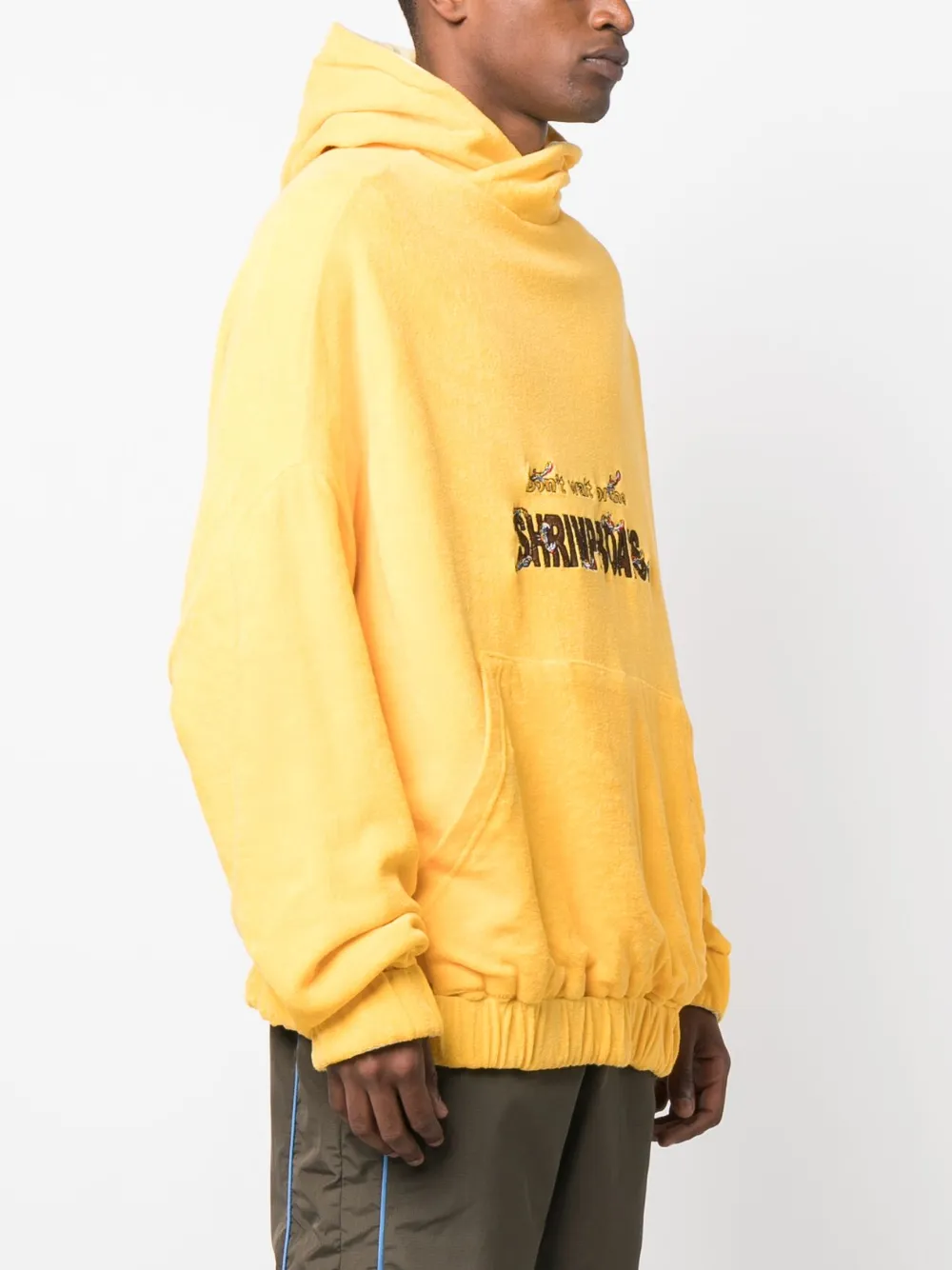 Shop Robyn Lynch Slogan Embroidery Oversized Hoodie In Yellow