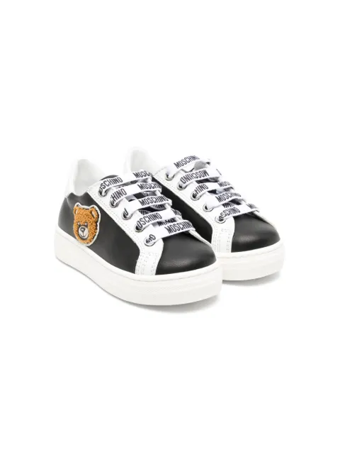Moschino Kids fluffy teddy-bear lace-up sneakers