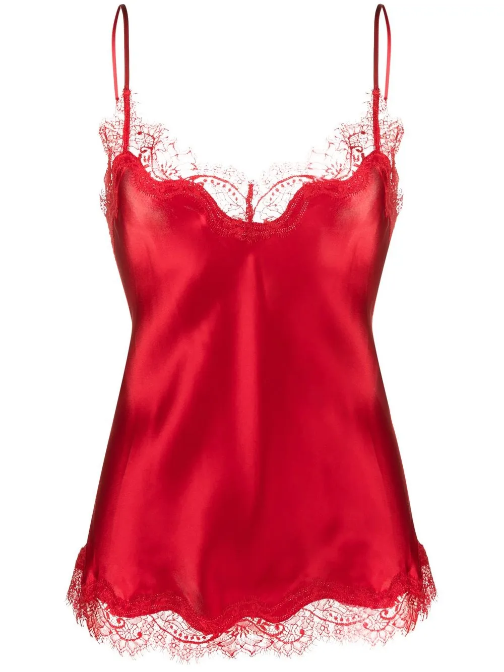 

Sainted Sisters lace-trim silk camisole - Red