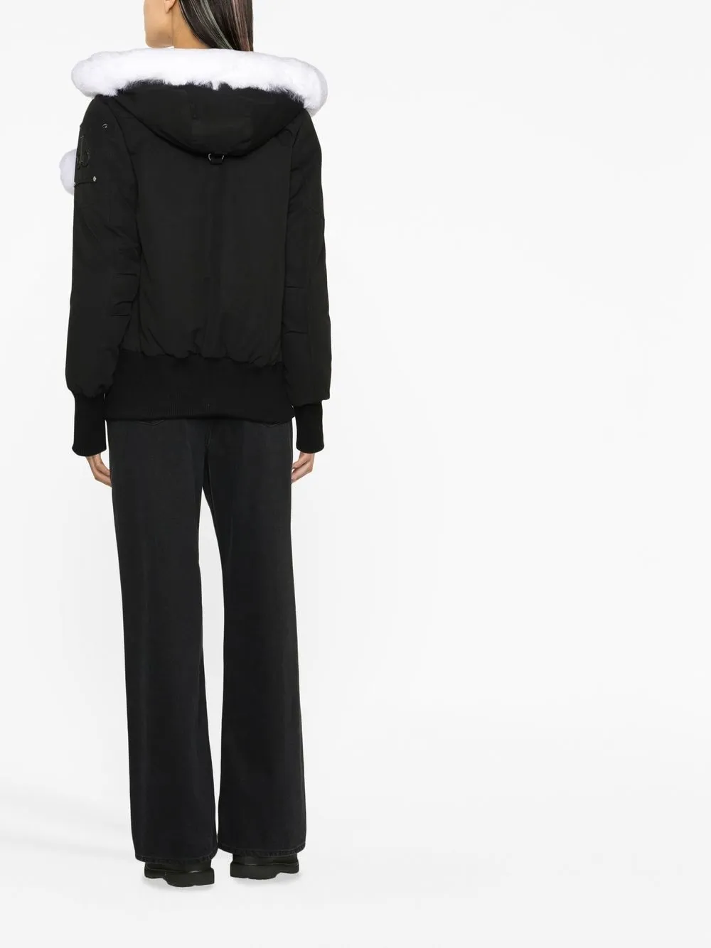 Moose Knuckles Black And White Debbie Down Jacket In Schwarz