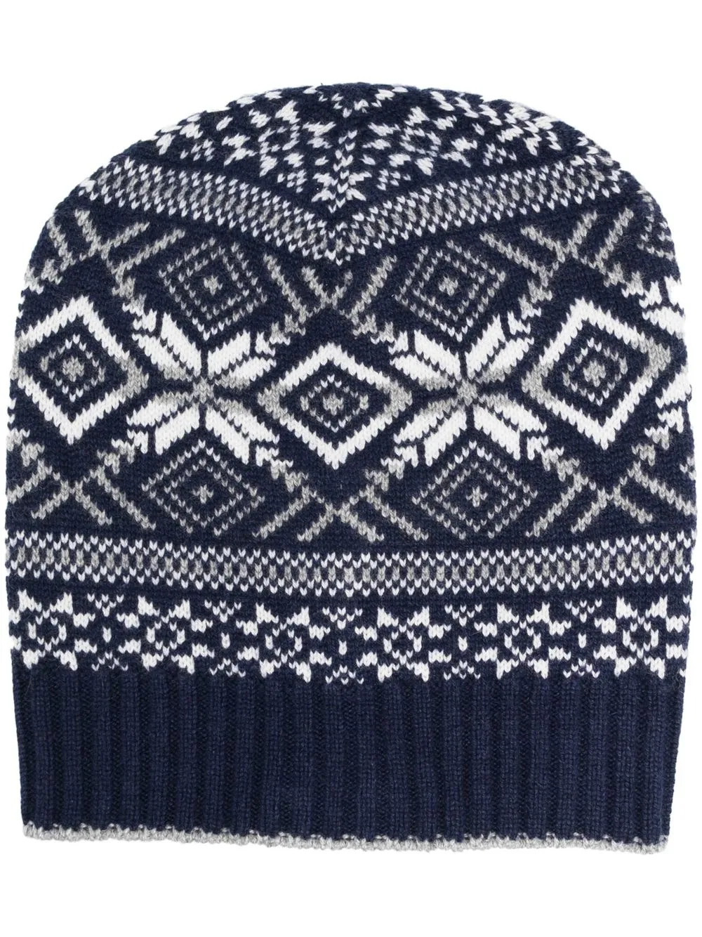 

Brunello Cucinelli patterned intarsia-knit beanie - Blue
