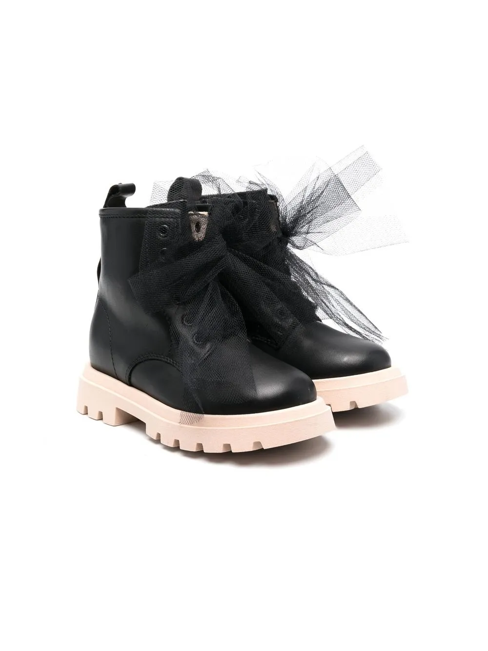 

Florens botas con agujetas y detalle de tul - Negro