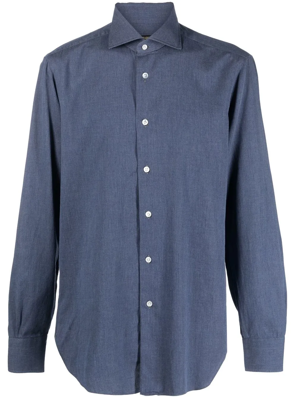 

Barba spread-collar cotton shirt - Blue