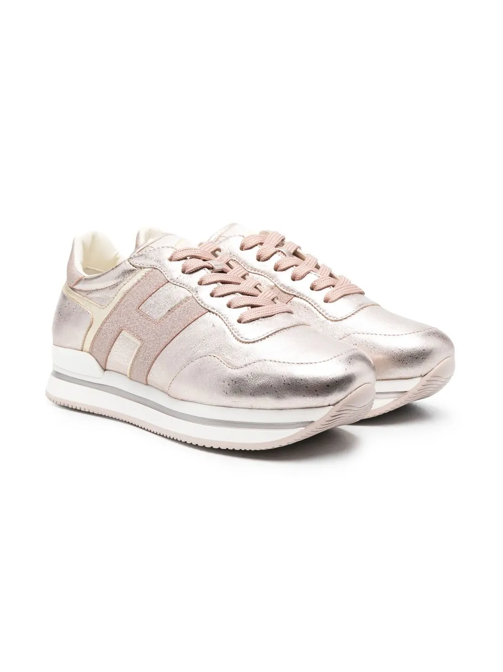 

Hogan Kids low-top lace-up trainers - Rosado