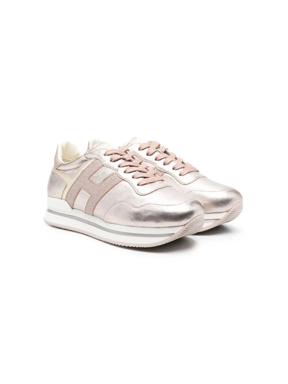 

Hogan Kids low-top lace-up trainers - Pink