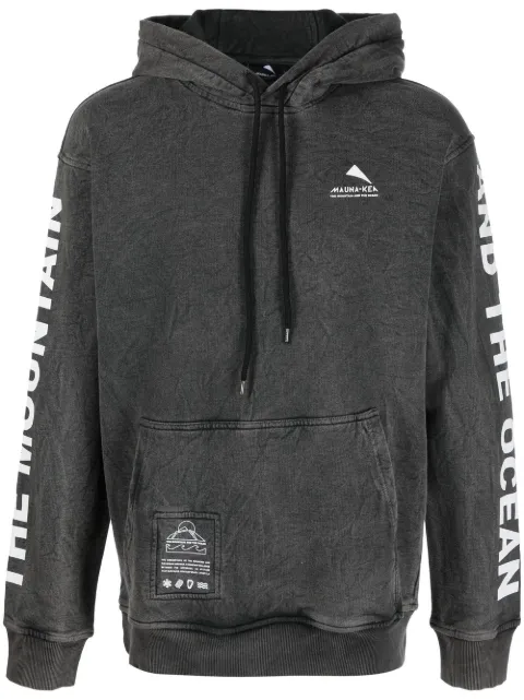 Mauna Kea bleached-effect logo print hoodie