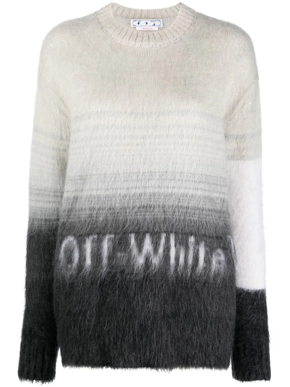 

Off-White intarsia-logo crew-neck jumper - Black