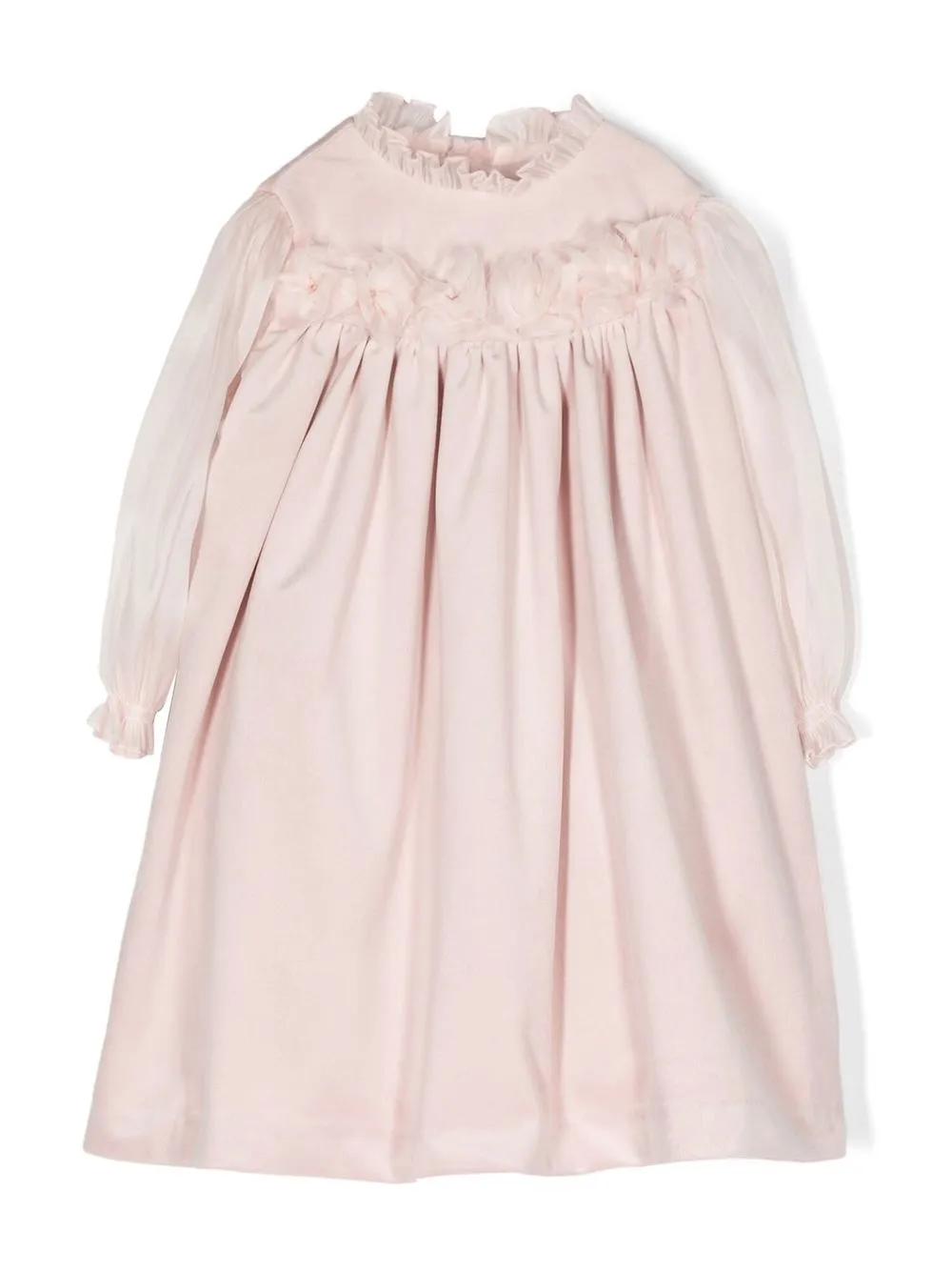 

La Stupenderia ruffle-detail velour dress - Pink