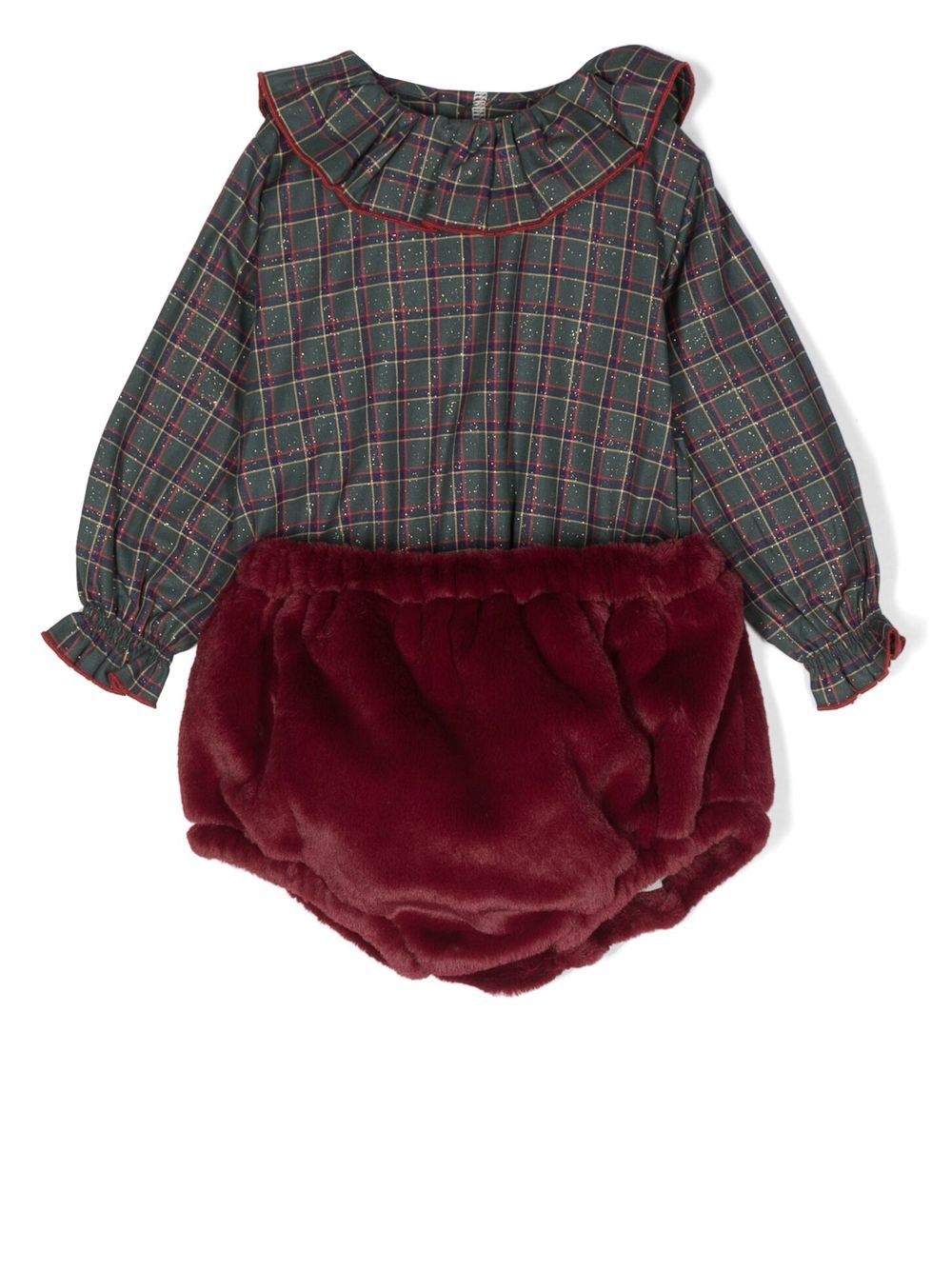 

La Stupenderia tartan-check shorts set - Green