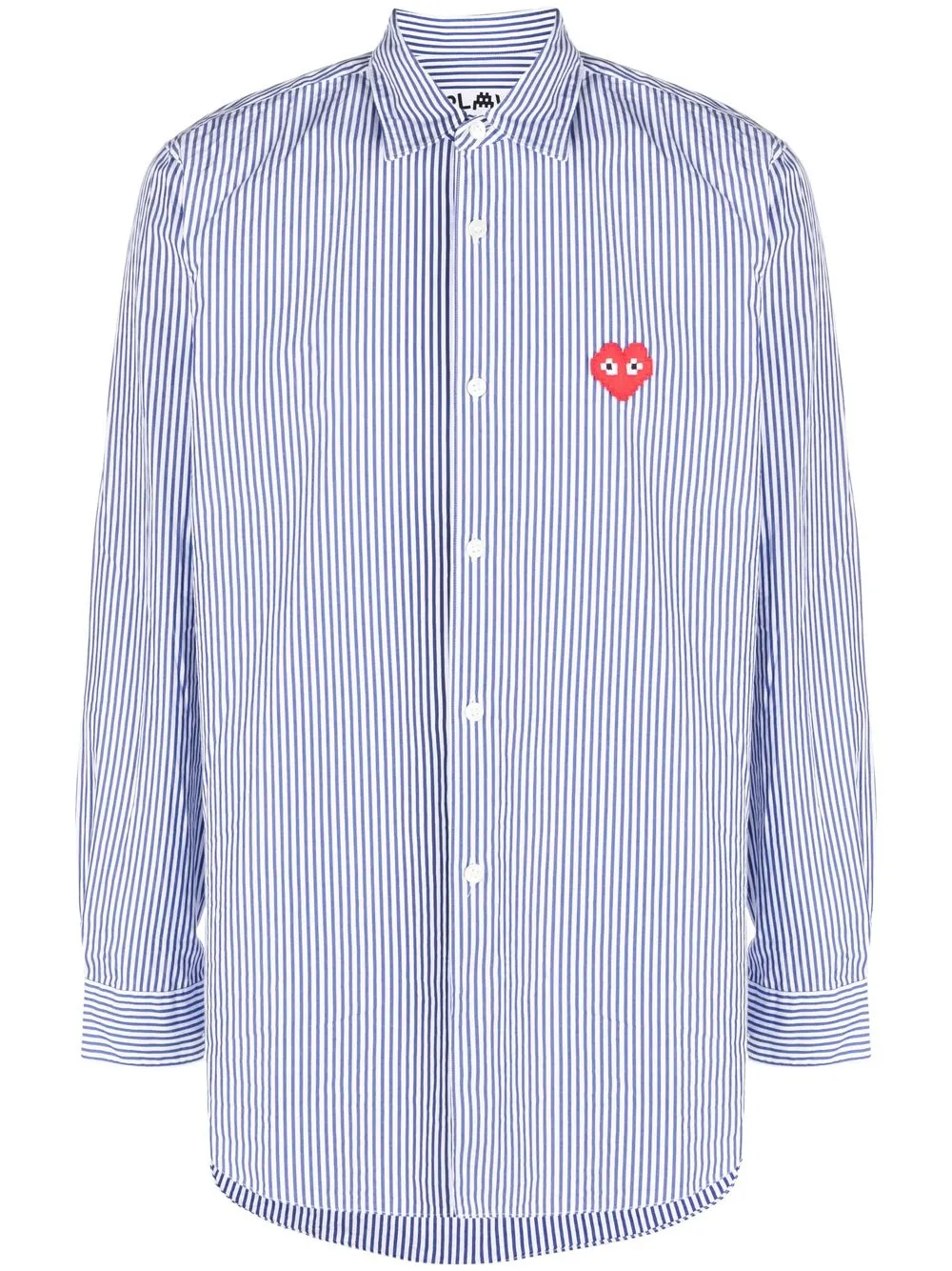

Comme Des Garçons Play Space lnvaders logo striped shirt - Blue