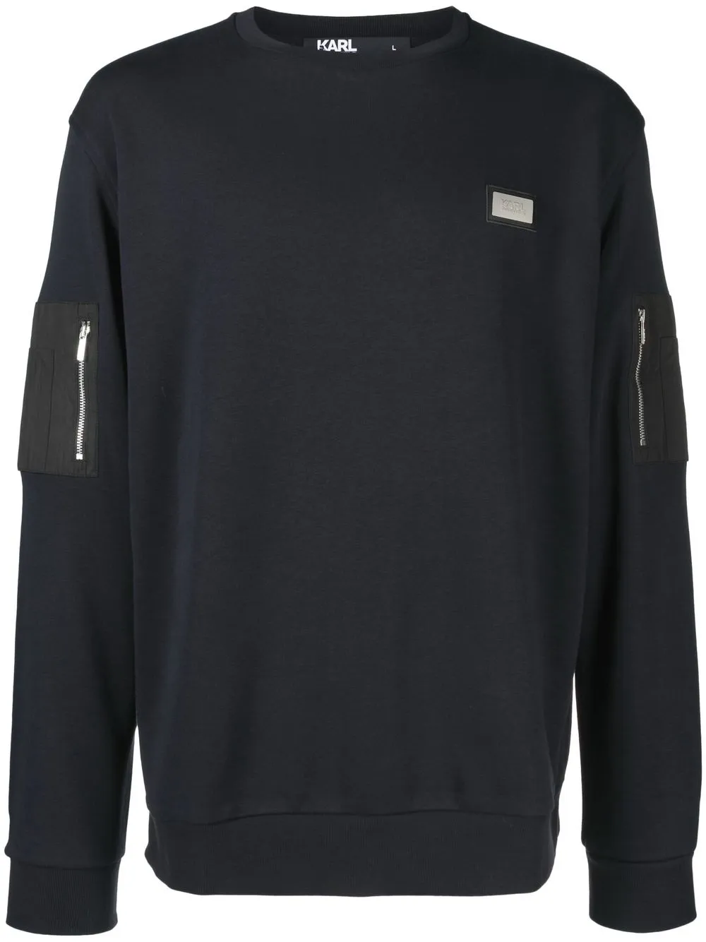 

Karl Lagerfeld logo-plaque zip-pocket sweatshirt - Blue
