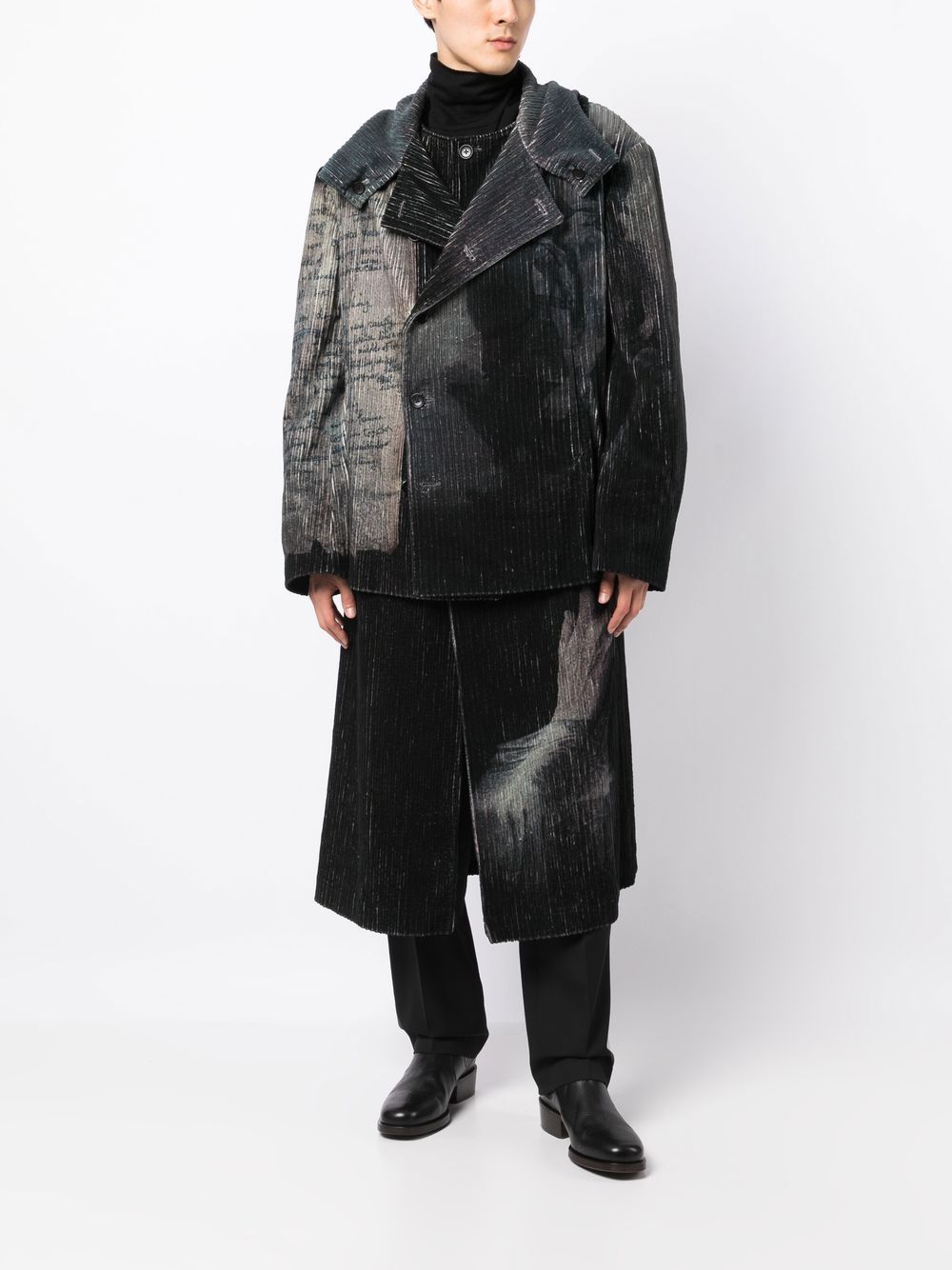 Yohji Yamamoto Jas met dubbele rij knopen - Zwart